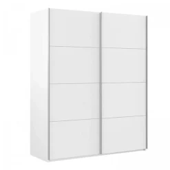Armoire avec 2 portes coulissantes coloris blanc artik - Longueur 150 x Profondeur 60 x Hauteur 200 cm