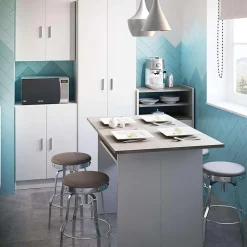 Armoire avec 2 portes et étagères, coloris blanche, 180 x 58,5 x 37 cm