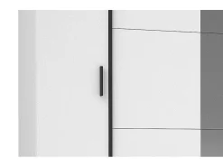 Armoire avec 6 tiroirs et 4 portes - Avec miroir - L270 cm - Blanc - ARVOLIA