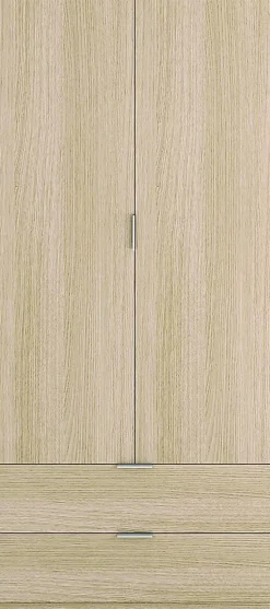 Armoire avec 2 tiroirs imitation chêne - 180 x 81 x 52 cm