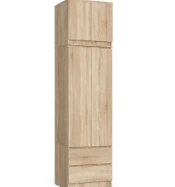 Armoire avec surmeuble AKORD STAR Chêne Sonoma 60 cm 2 portes 2 tiroirs façade Chêne Sonoma 3 étagères 60x51x234 cm