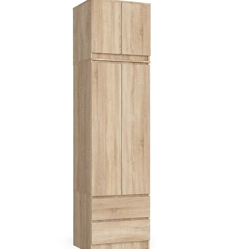 Armoire avec surmeuble AKORD STAR Chêne Sonoma 60 cm 2 portes 2 tiroirs façade Chêne Sonoma 3 étagères 60x51x234 cm