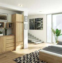 Armoire avec surmeuble AKORD STAR Chêne Sonoma 60 cm 2 portes 2 tiroirs façade Chêne Sonoma 3 étagères 60x51x234 cm