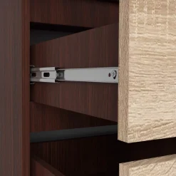 Armoire avec surmeuble AKORD S90 Wengé 90 cm 2 portes 2 tiroirs façade Chêne Sonoma 6 étagères 90x51x234 cm