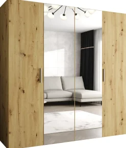 Armoire Bari 2 a portes battantes H. 202 x L.200 x P. 52, 4 portes