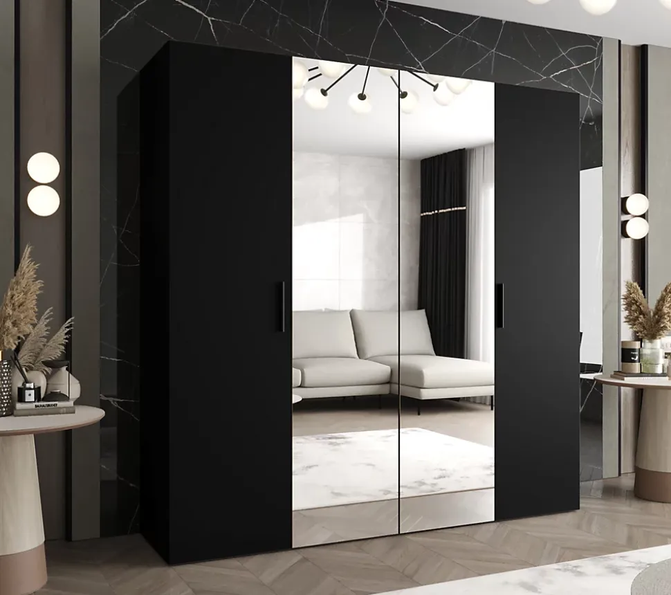 Armoire Bari 2 a portes battantes H. 202 x L.200 x P. 52, 4 portes