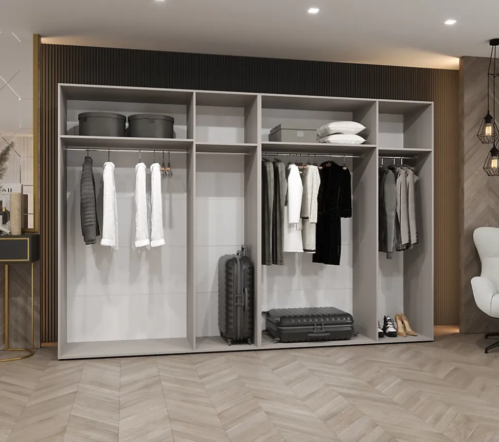 Armoire Bari 2 a portes battantes H. 202 x L.300 x P. 52, 6 portes