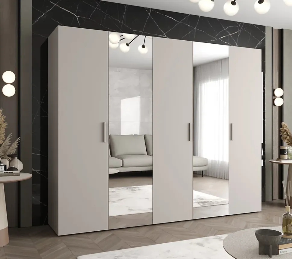 Armoire Bari 2 a portes battantes H. 202 x L.250 x P. 52, 5 portes