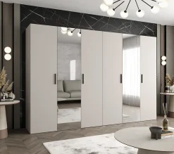 Armoire Bari 2 a portes battantes H. 202 x L.300 x P. 52, 6 portes