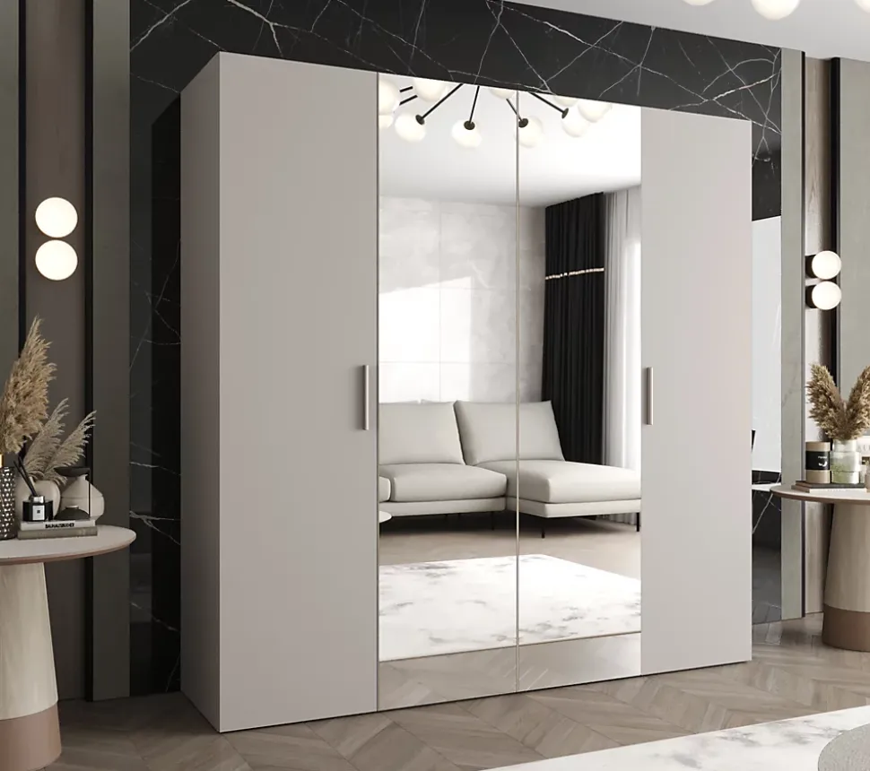 Armoire Bari 2 a portes battantes H. 202 x L.200 x P. 52, 4 portes