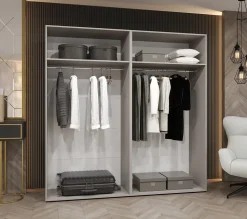 Armoire Bari 1 a portes battantes H. 202 x L.200 x P. 52, 4 portes