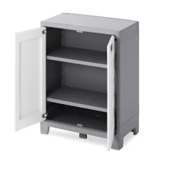 Armoire basse blanc Major 2 tablettes L. 80 x H. 100 x P. 44 cm