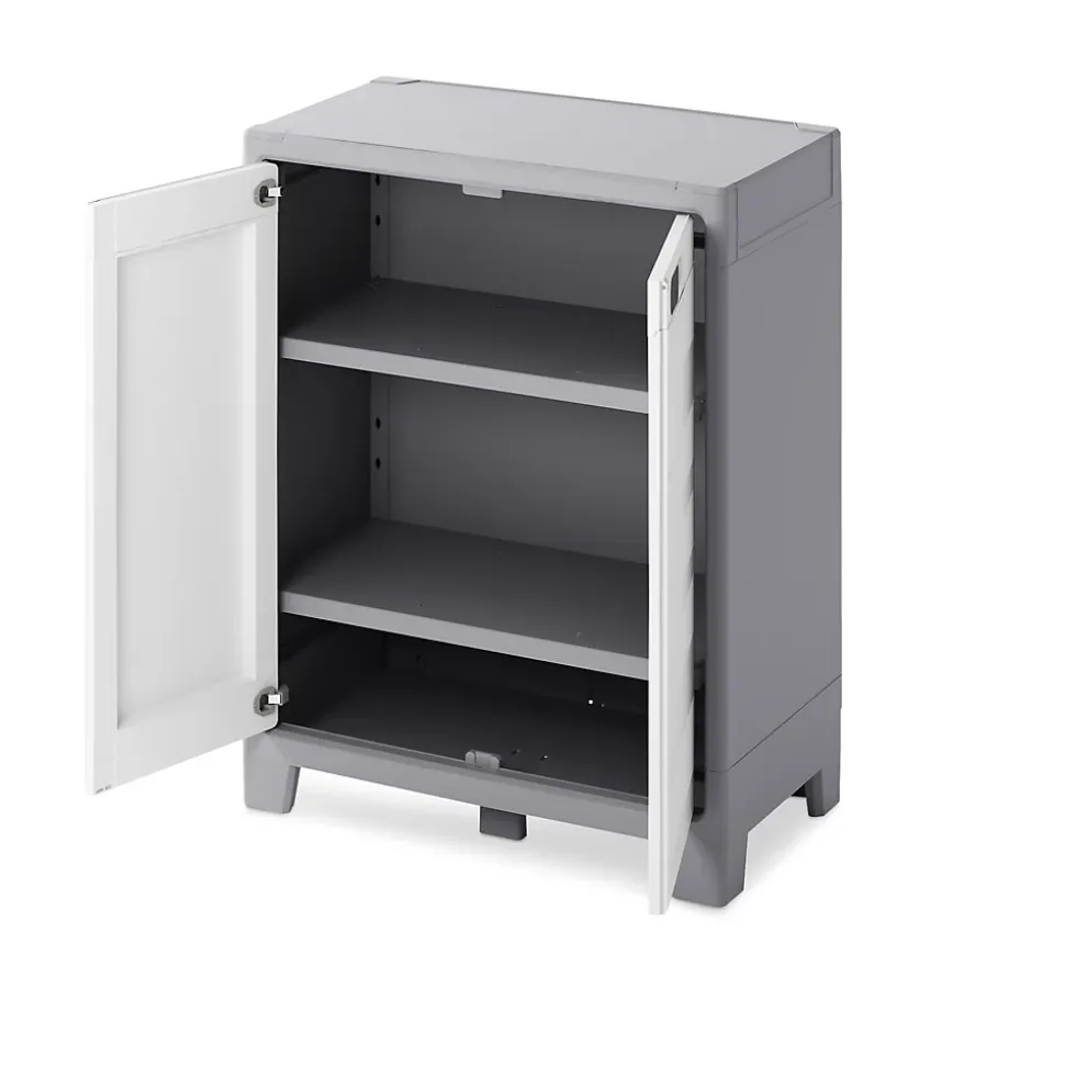 Armoire basse blanc Major 2 tablettes L. 80 x H. 100 x P. 44 cm