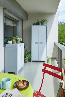Armoire basse blanc Major 2 tablettes L. 80 x H. 100 x P. 44 cm