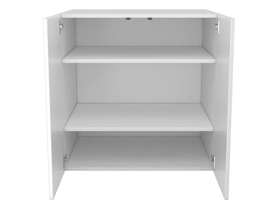 Armoire basse blanche 2 portes GoodHome Atomia H. 75 x L. 75 x P. 58 cm