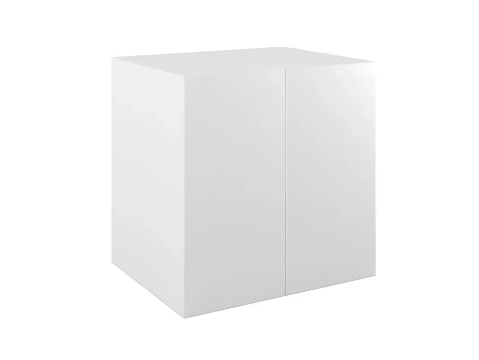 Armoire basse blanche 2 portes GoodHome Atomia H. 75 x L. 75 x P. 58 cm