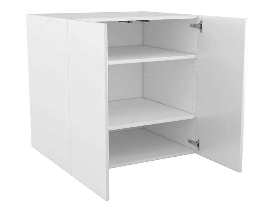 Armoire basse blanche 2 portes GoodHome Atomia H. 75 x L. 75 x P. 58 cm