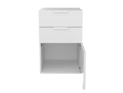 Armoire basse blanche porte et 2 tiroirs GoodHome Atomia H. 75 x L. 50 x P. 58 cm