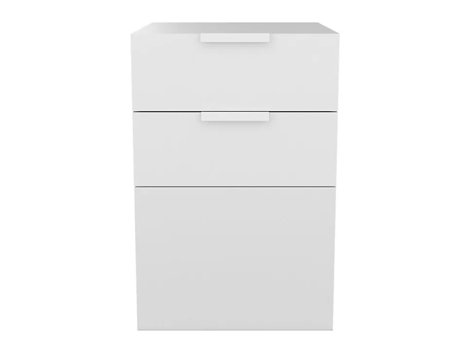 Armoire basse blanche porte et 2 tiroirs GoodHome Atomia H. 75 x L. 50 x P. 58 cm