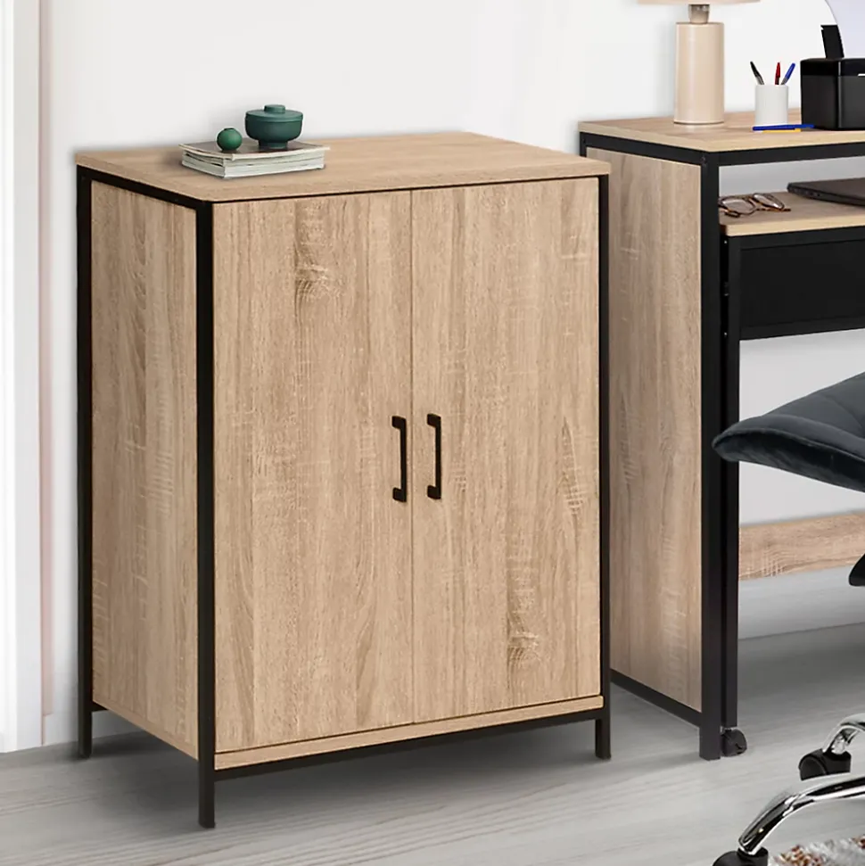 Armoire basse DETROIT 2 portes design industriel