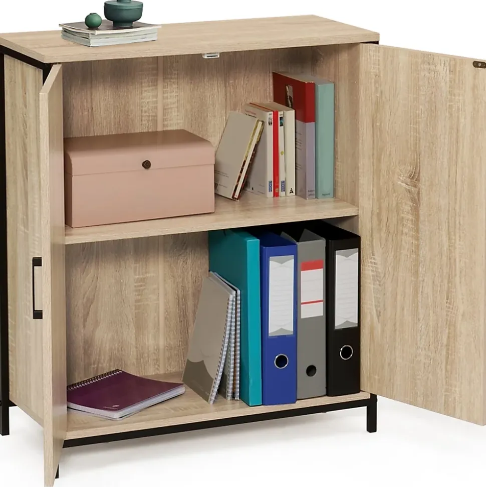 Armoire basse DETROIT 2 portes design industriel