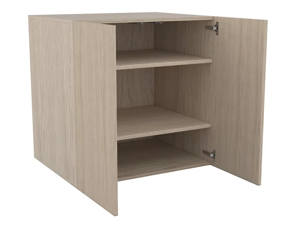 Armoire basse effet chêne 2 portes GoodHome Atomia H. 75 x L. 75 x P. 58 cm