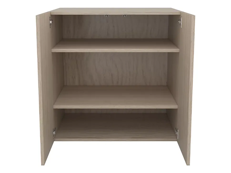Armoire basse effet chêne 2 portes GoodHome Atomia H. 75 x L. 75 x P. 58 cm