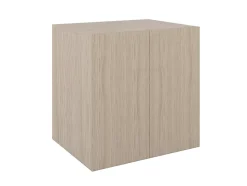 Armoire basse effet chêne 2 portes GoodHome Atomia H. 75 x L. 75 x P. 58 cm