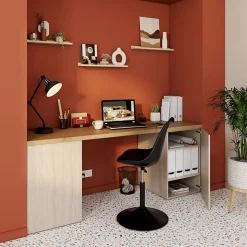 Armoire basse effet chêne 1 porte GoodHome Atomia H. 75 x L. 50 x P. 58 cm