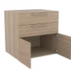 Armoire basse effet chêne 2 portes et 2 tiroirs GoodHome Atomia H. 75 x L. 75 x P. 58 cm