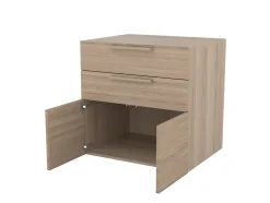 Armoire basse effet chêne 2 portes et 2 tiroirs GoodHome Atomia H. 75 x L. 75 x P. 58 cm