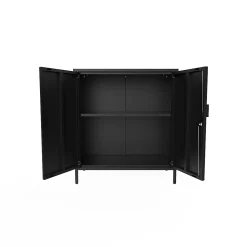 Armoire basse en métal noir GoodHome Rand H. 90 x L. 80 x P. 40 cm
