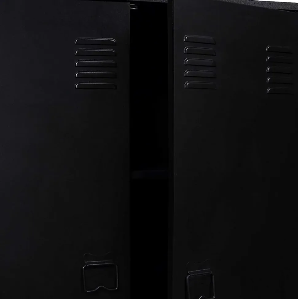 Armoire basse ESTER 2 portes métal noir design industriel