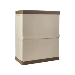 Armoire basse Grise 3 portes 1 étagère 102x37h84 cm