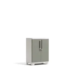 Armoire basse Keter Linea Wood gris L.68 x H.90 x P.39 cm
