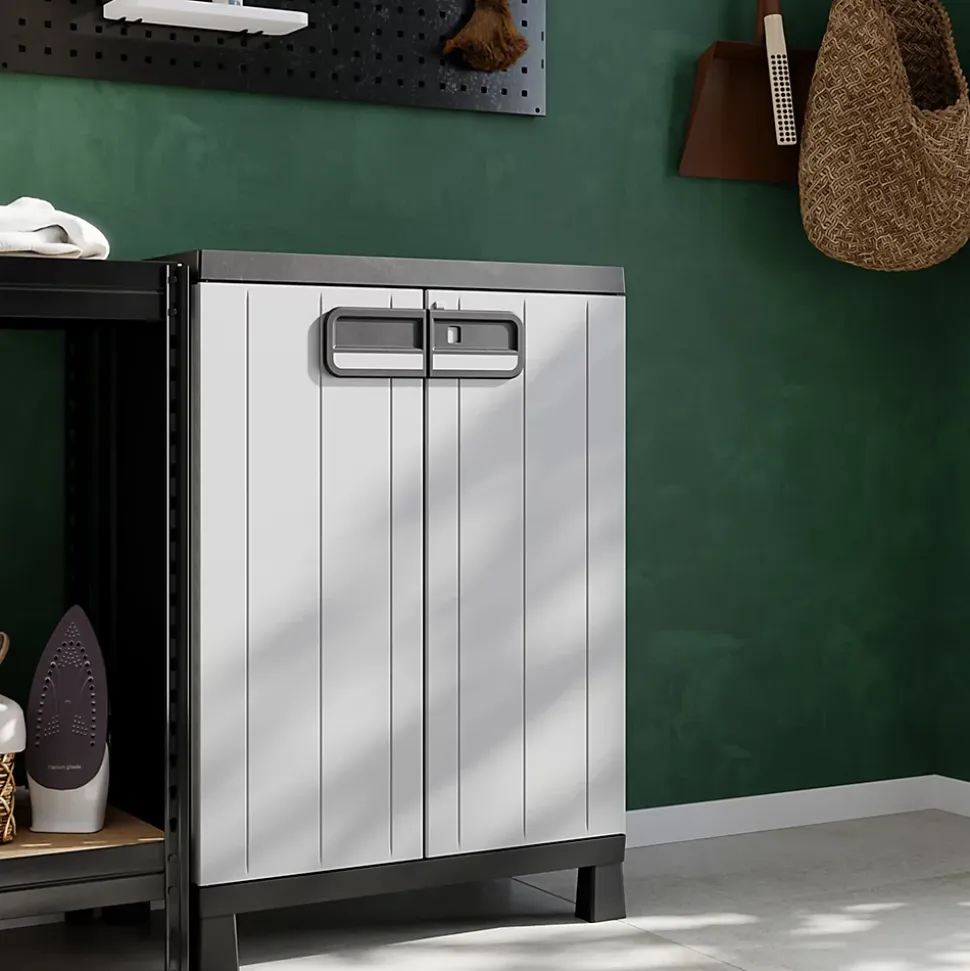 Armoire basse plastique 2 tablettes Links L.65 x H.93 x P.37 cm