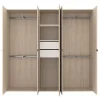 Armoire bicolore 4 penderies et 2 tiroirs GoodHome Atomia H. 187,5 x L. 200 x P. 45 cm