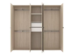 Armoire bicolore 4 penderies et 2 tiroirs GoodHome Atomia H. 187,5 x L. 200 x P. 45 cm