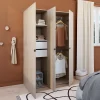 Armoire bicolore double penderie 2 tiroirs GoodHome Atomia H. 187,5 x L. 125 x P. 45 cm