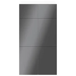 Armoire blanche 6 portes anthracite brillantes GoodHome Atomia H. 187,5 x L. 100 x P. 47 cm