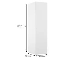 Armoire blanche avec 5 tablettes GoodHome Atomia H. 187,5 x L. 50 x P. 58 cm