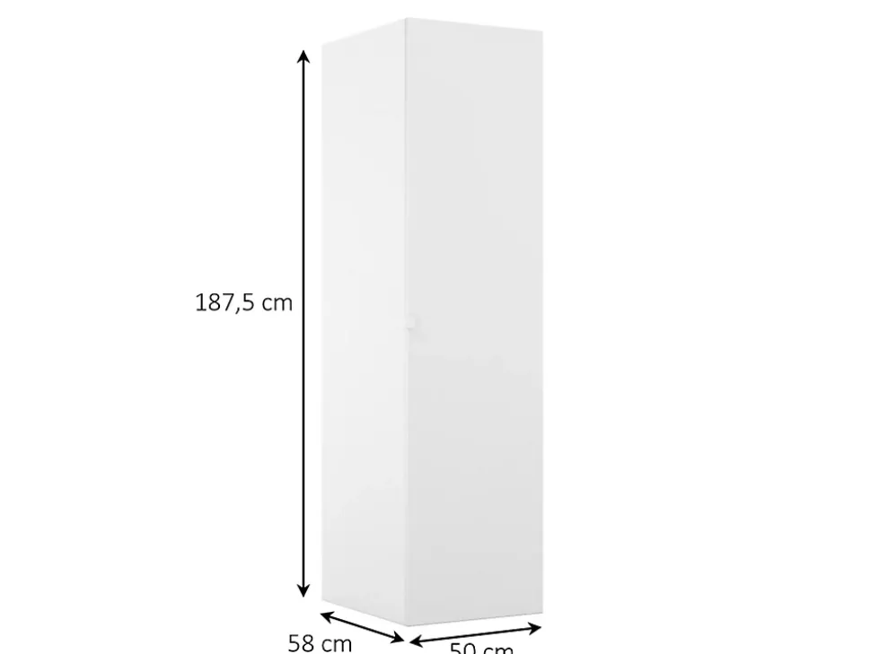 Armoire blanche avec 5 tablettes GoodHome Atomia H. 187,5 x L. 50 x P. 58 cm