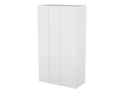 Armoire blanche double penderie et 3 tiroirs GoodHome Atomia H. 225 x L. 125 x P. 58 cm