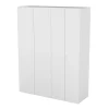Armoire blanche double penderie et 3 tiroirs GoodHome Atomia H. 225 x L. 175 x P. 58 cm