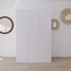 Armoire blanche double penderie 2 paniers GoodHome Atomia H. 225 x L. 150 x P. 58 cm