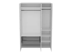 Armoire blanche double penderie 2 paniers GoodHome Atomia H. 225 x L. 150 x P. 58 cm