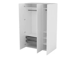 Armoire blanche double penderie 2 paniers GoodHome Atomia H. 225 x L. 150 x P. 58 cm