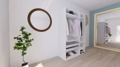 Armoire blanche double penderie 2 paniers GoodHome Atomia H. 225 x L. 150 x P. 58 cm