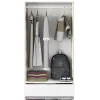Armoire Burbank, Armoire de chambre avec 2 portes et 2 tiroirs, Armoire avec tringle à vêtements, 82x52h180 cm, Blanc et Chêne