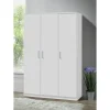 Armoire BURDUR 3 portes Chene blanc & gris Style contemporain L120 x H184 x P52 cm